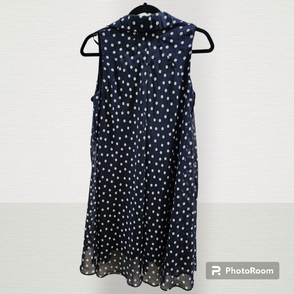 Beautiful summery Emma & Michele navy and white polka dot dress, size medium - Picture 2 of 4